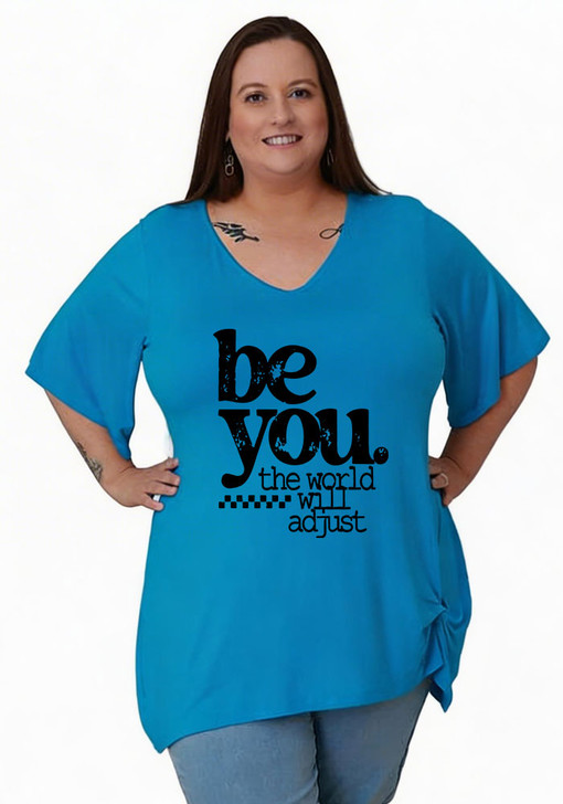 Plus Size Fun Be You Blue Stretch Tee