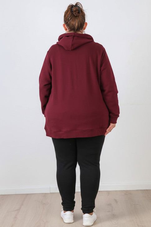 Winter Ready Cotton Stretch Hoodie In Claret 
