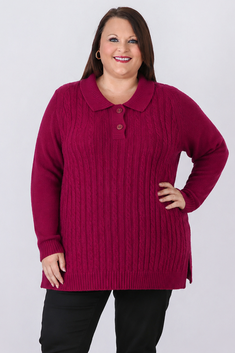 100% Cotton Berry Cable Knit Jumper