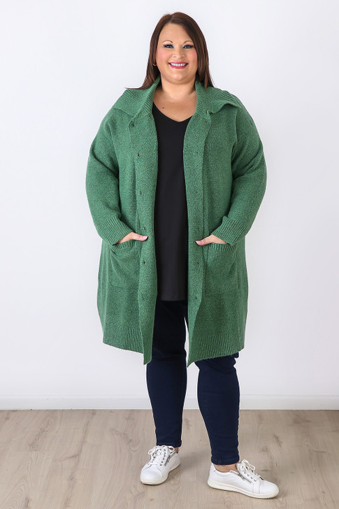 The Cosy Up Knit Cardigan In Green 