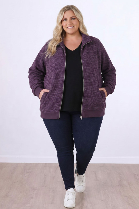 Everyday Warmth Purple Jacket With Removable Hood