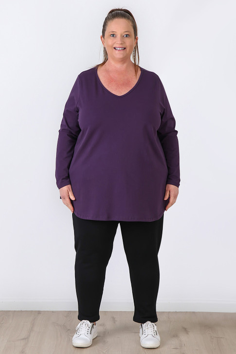 Plus Size Black Cotton Track Pants