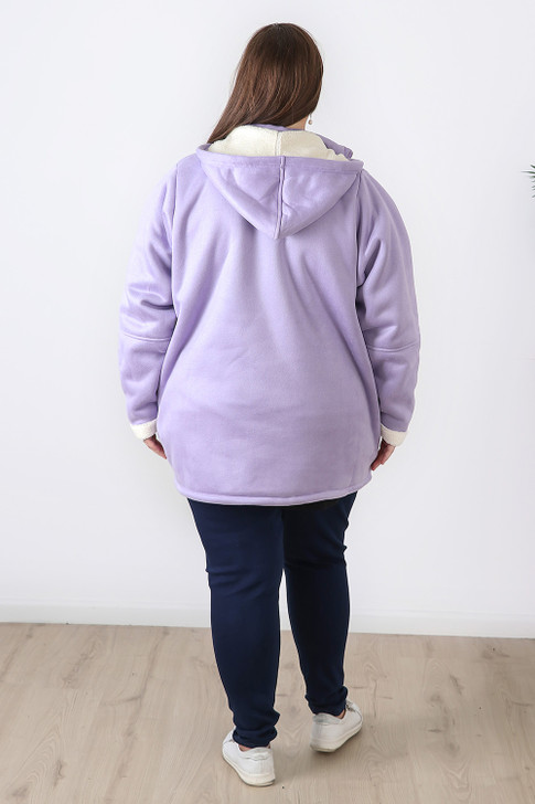 Plus Size Lavender Suedette Jacket
