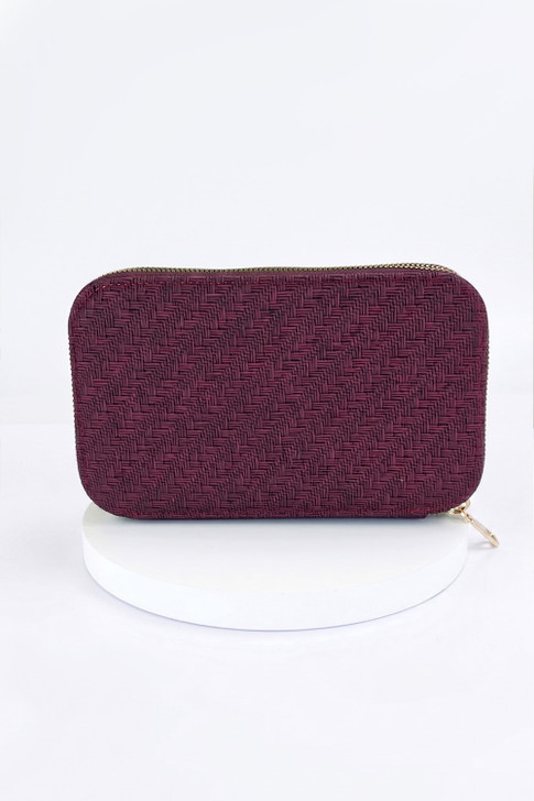 Wine Geometric Strap Cross Body Bag
