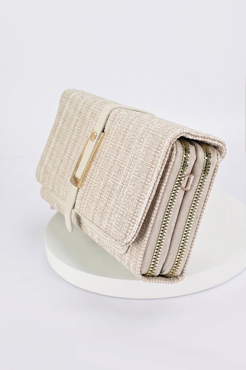 Beige Belted Cross Body Bag