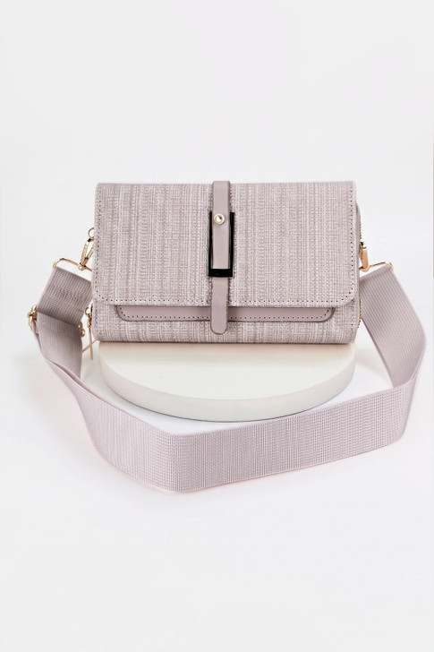 Nude Pink Belted Cross Body Bag