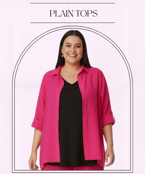 plus size Plain Tops