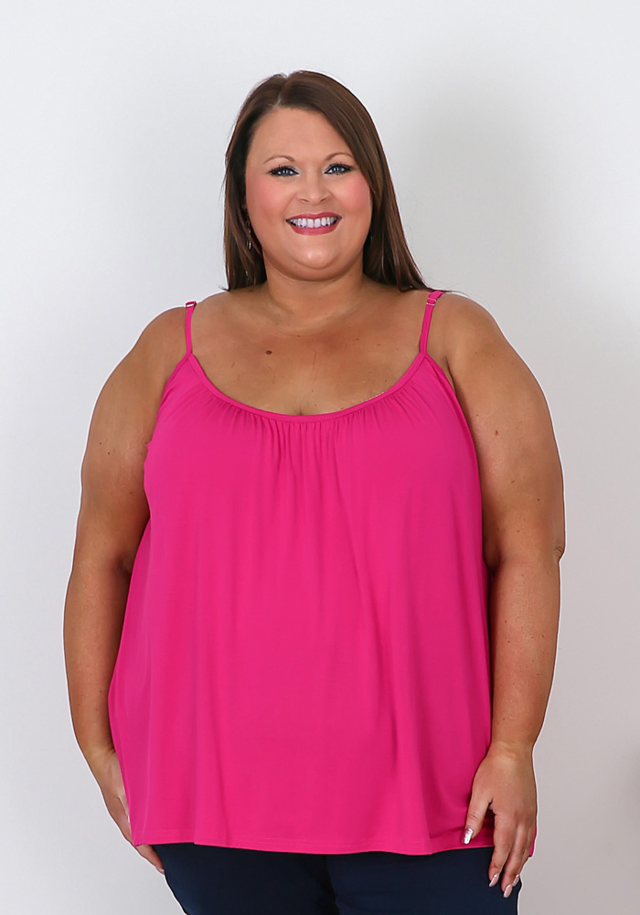 Plus Size Hot Pink Loose Fit Camisole| Curvaceous