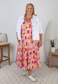 plus size geometric fun dress