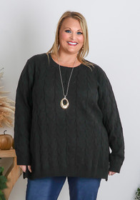 plus size black cable knit jumper winter