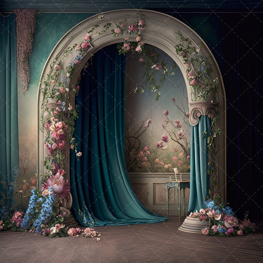 Floral Arch Set - Deluxe Fantasy Digital Backdrops