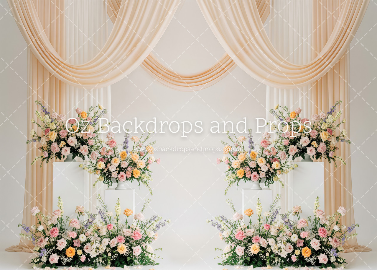 Peach Draped Florals