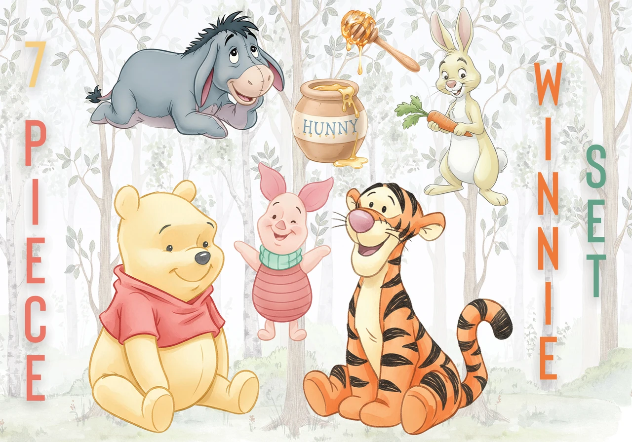 Winnie the Pooh Watercolour Cutout Set (7 Piece)