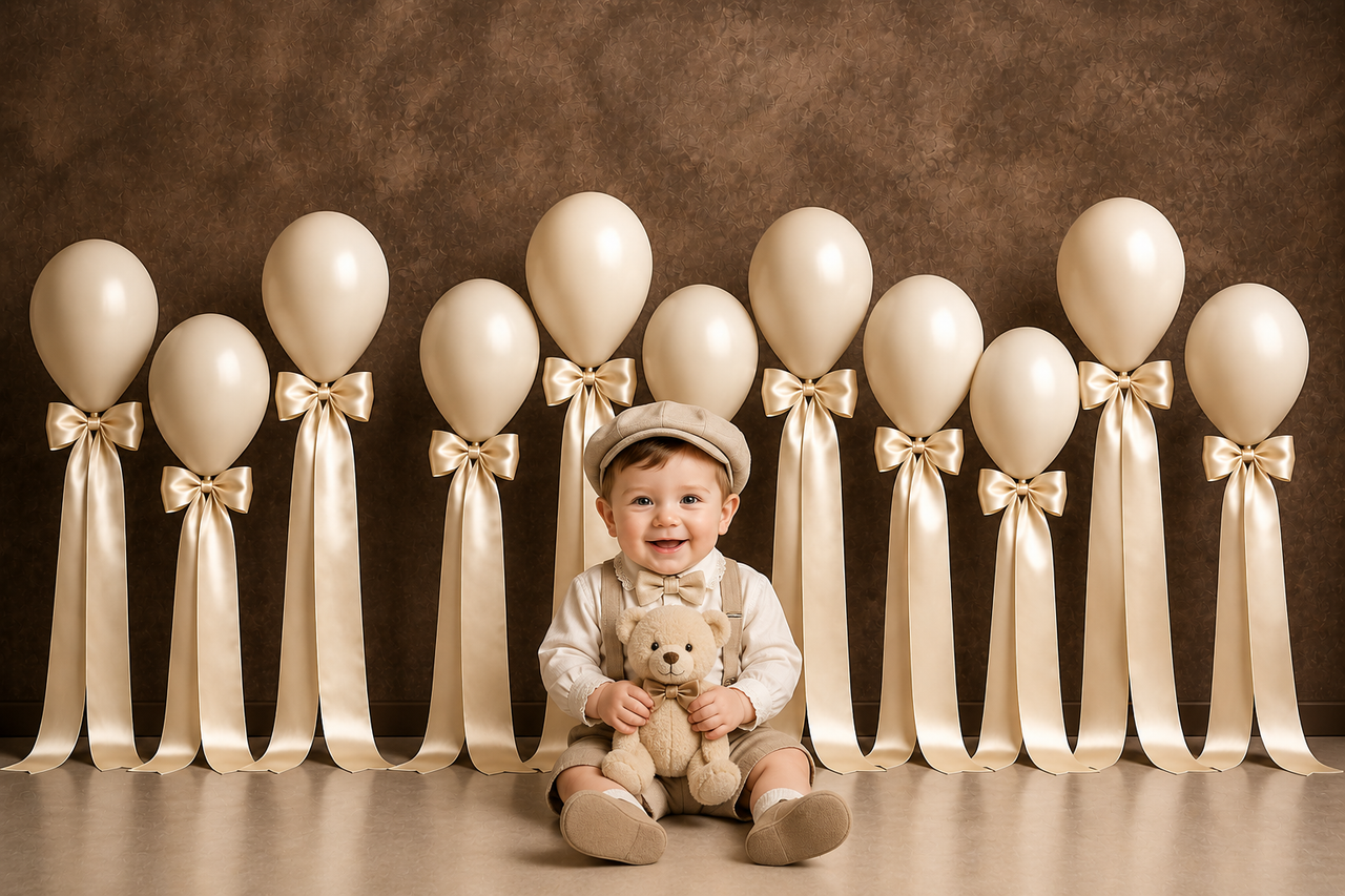 Beige Bow Balloons