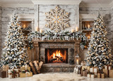 Golden Snowflake Fireplace