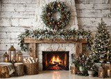 White Stone Fireplace