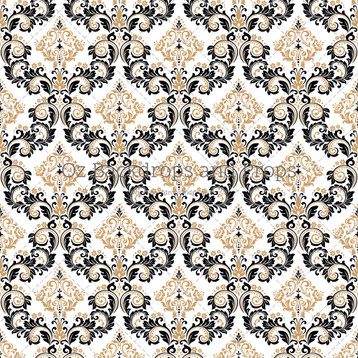 Black and Gold Damask