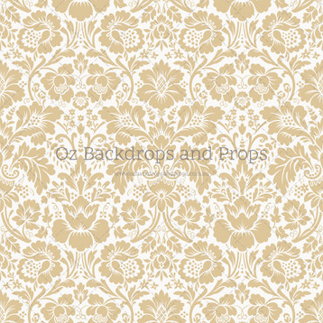 Gold White Damask