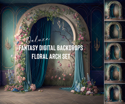 Floral Arch Set - Deluxe Fantasy Digital Backdrops