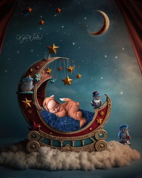 Magical Moon Bed - Deluxe Fantasy Digital Backdrops