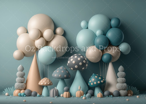 Blue Toadstool Balloons
