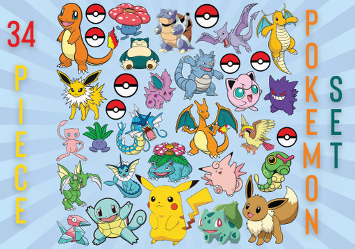 Pokemon Cutout Set (34 Piece)