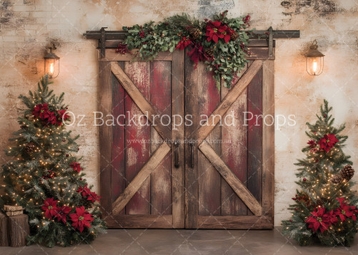 Poinsettia Barn Door