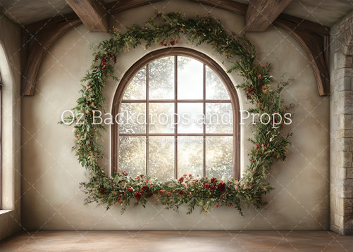 Greenery Wreath Window Greenery Wreath Window