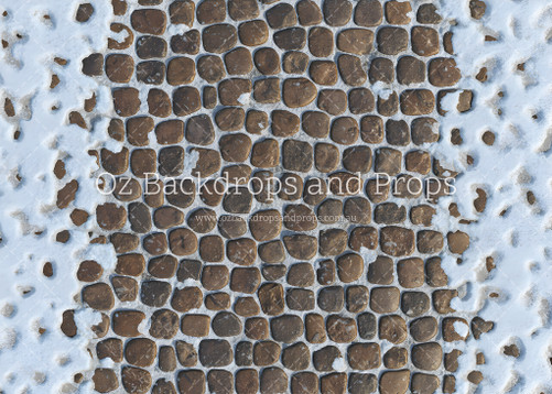 Brown Cobbles Snow Brown Cobbles Snow