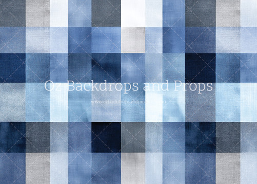Checked Blue Grey