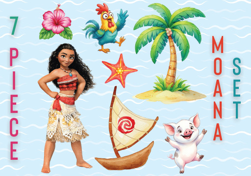 Moana Watercolour Cutout Set (7 Piece)