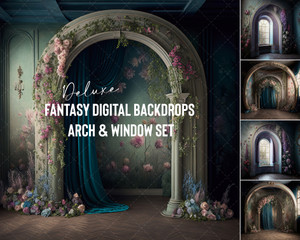 Arch & Window Set - Deluxe Fantasy Digital Backdrops