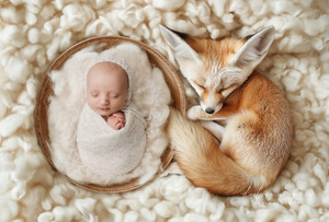 "Sweet Dreams Fox" A Darling Collection Digital Backdrop