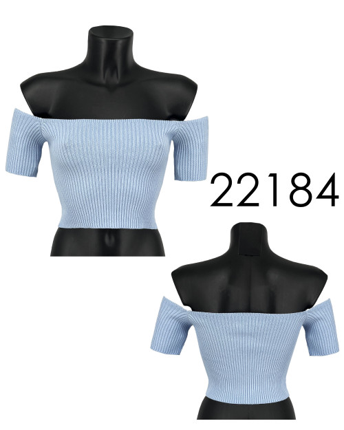 822184 - Knit Off Shoulder Crop Top