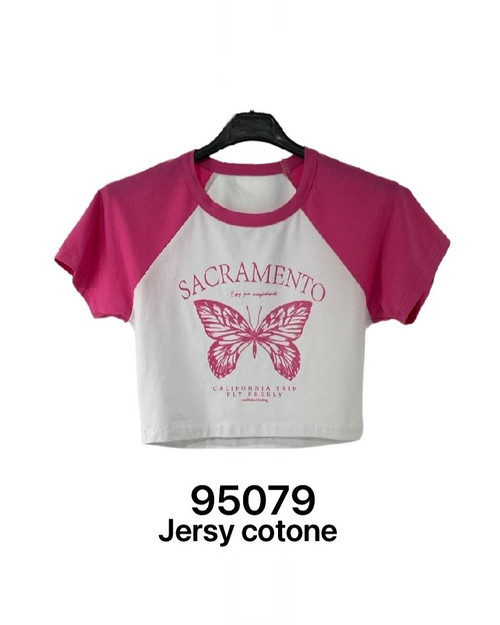 95079 - Letter Graphic Raglan Sleeve Tee