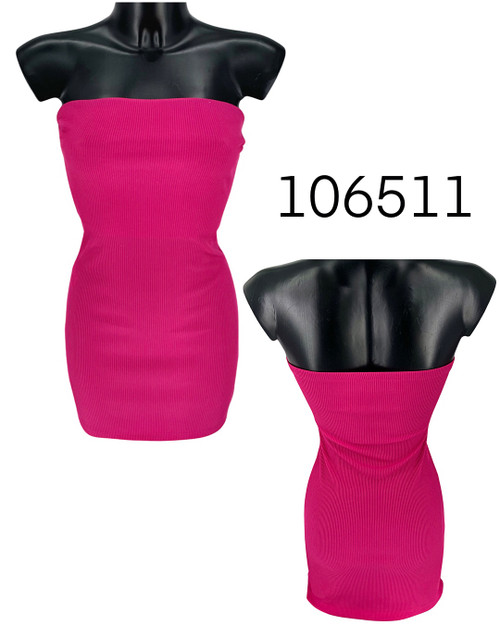 106511 - Ribbed Bodycon Short Tube Dress