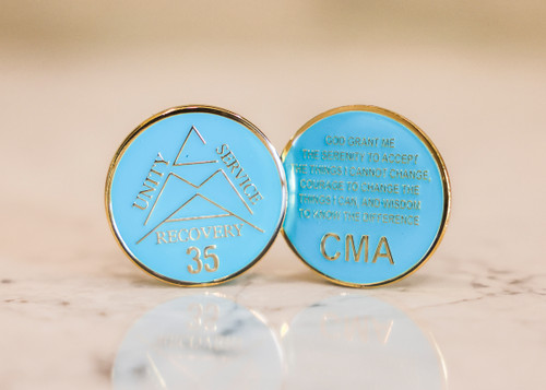 35 (Thirty five) Year Turquoise Enameled Anniversary