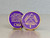 1 (One) Year anniversary gold plated medallion with purple color enamel and epoxy coating.