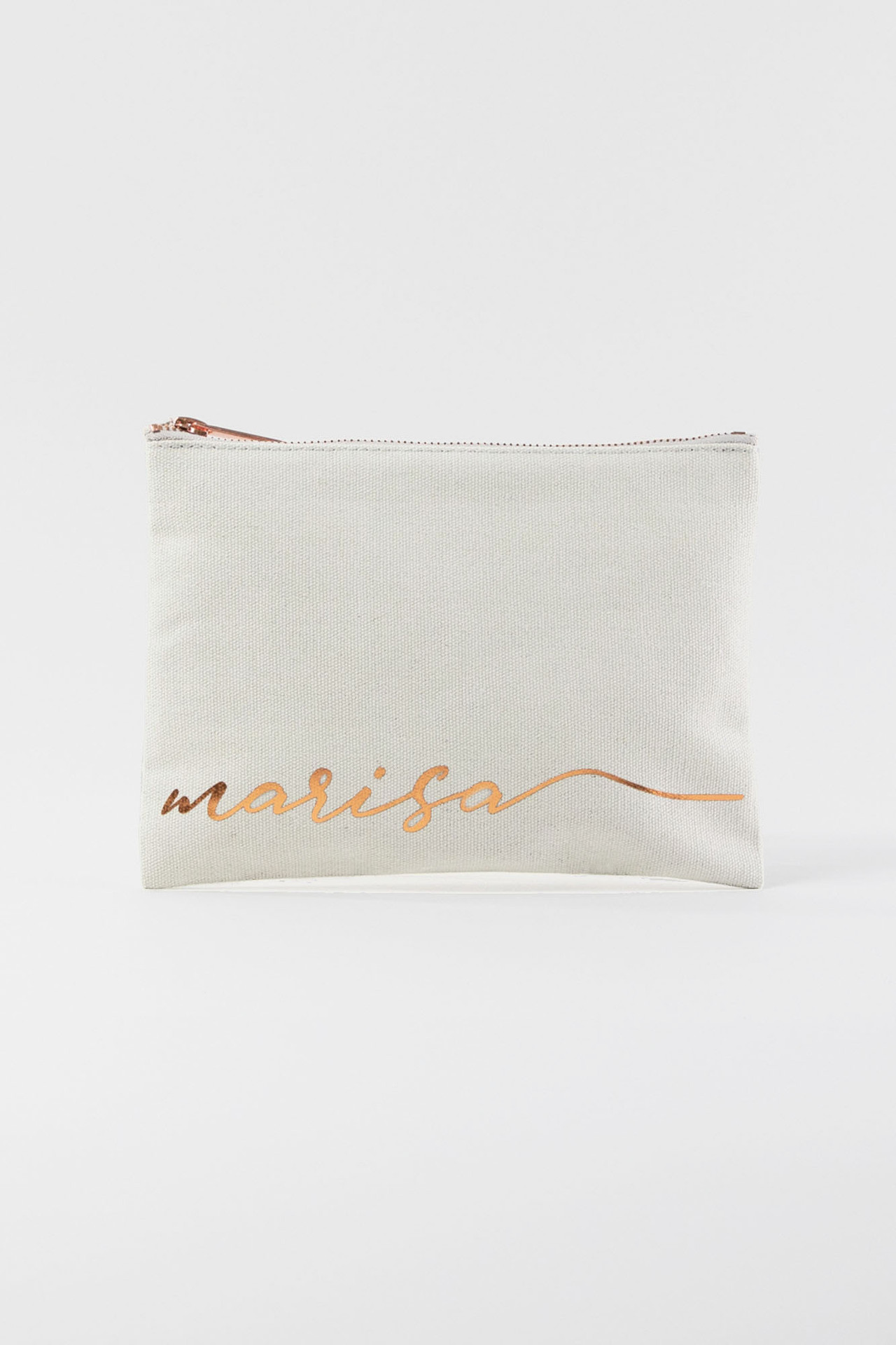 Canvas Makeup Bag Personalized - White