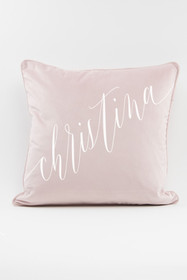 Velvet Personalized Pillow - Blush Pink