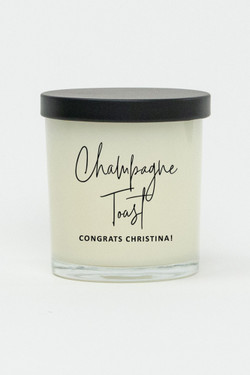 Champagne Toast Congrats Personalized Soy Candle - 10oz Black