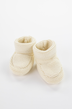 Knit Baby Booties - Ivory