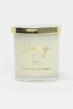 Champagne Toast Congrats Personalized Soy Candle - 10oz Gold