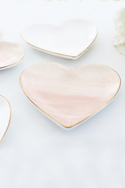 Heart Shaped Catchall Tray - Blush Watercolor