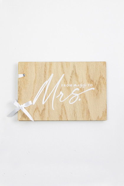 Wooden Guestbook - Miss to Mrs