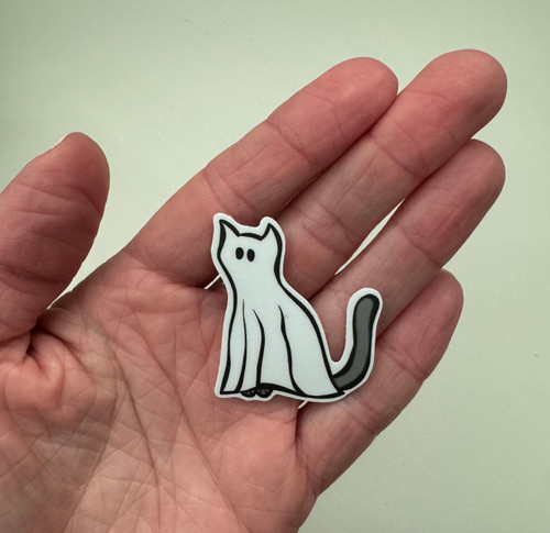 Ghost Kitty - Laminated Sticker