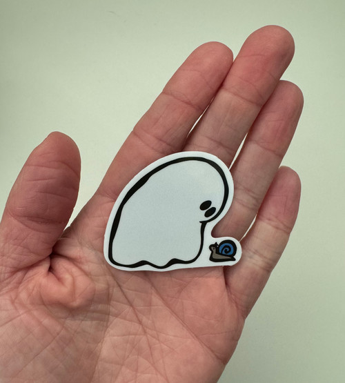 Ghost and Snail - Laminated Sticker