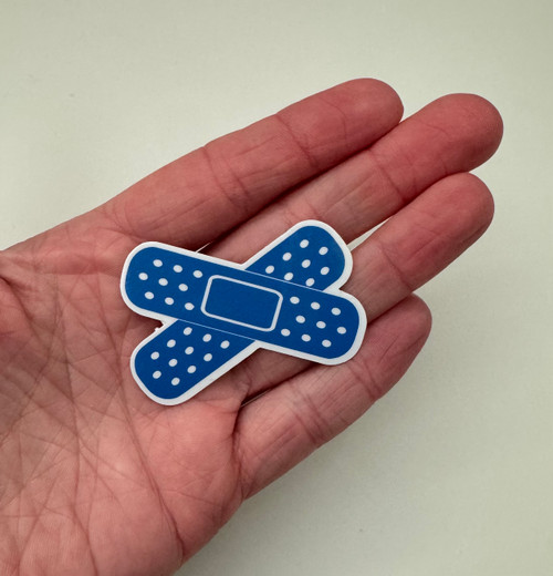 Blue Bandaid - Laminated Sticker