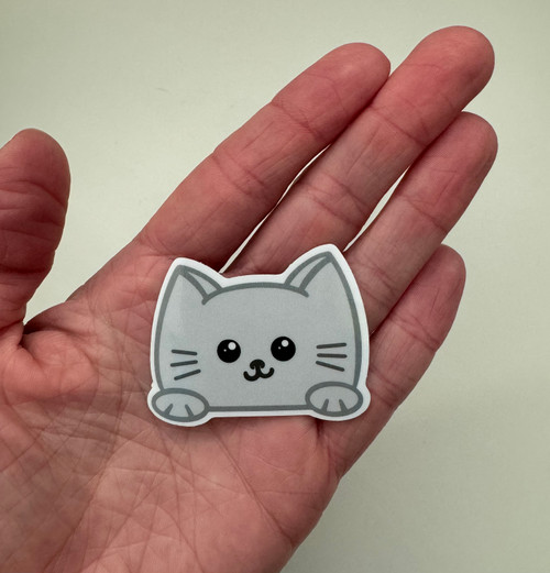 Grey Kitten - Laminated Sticker