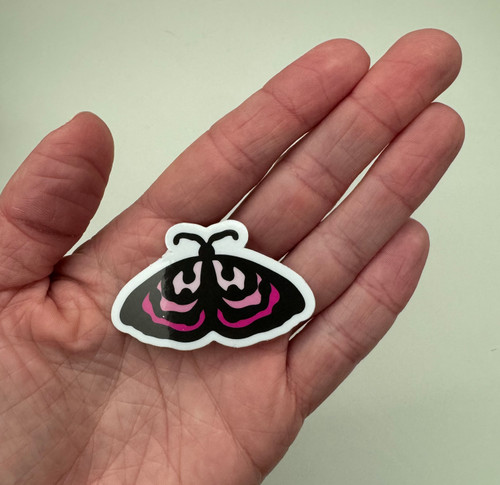 Pink Moth - Laminated Sticker